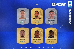 意甲10月最佳球員候選：萊奧、恰爾汗奧盧、安古伊薩等6人在列