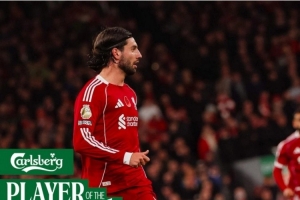 索博當(dāng)選對(duì)陣維拉一役利物浦最佳球員，本賽季4次當(dāng)選隊(duì)內(nèi)最佳