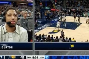 場邊哈利伯頓都無奈了！庫里三分彈進(jìn)&急停跳投連拿5分