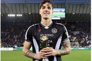 打進制勝球！扎尼奧洛當選烏迪內(nèi)斯vs亞特蘭大全場比賽最佳球員