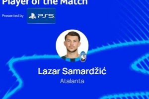 89分鐘絕殺，歐冠官方：薩馬爾季奇當(dāng)選亞特蘭大1-0馬賽最佳球員