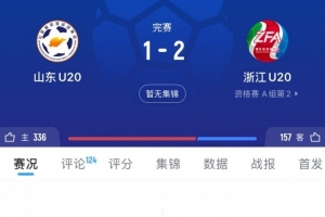 王鈺棟傳射助浙江2-1山東，將抽簽決定浙江和新疆之間的晉級(jí)球隊(duì)