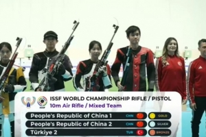盛李豪/王子菲奪冠！射擊世錦賽氣步槍混合團體 中國隊包攬冠亞軍