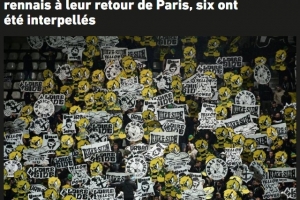 法媒：雷恩極端球迷看完球被50個(gè)南特極端球迷襲擊，警方逮捕6人