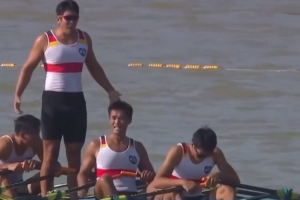 全運(yùn)會(huì)開(kāi)幕式后首金出爐！江蘇隊(duì)在男子四人雙槳強(qiáng)勢(shì)奪金