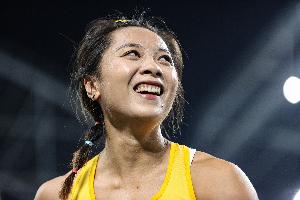 全運(yùn)會(huì)田徑女子100米預(yù)賽：葛曼棋第一、陳妤頡第二、孔玲瑤第三