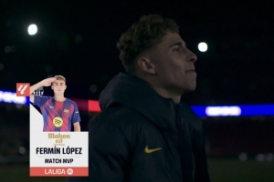 1球1關(guān)鍵傳球+3造犯規(guī)！官方：費爾明當選巴薩vs畢巴全場MVP