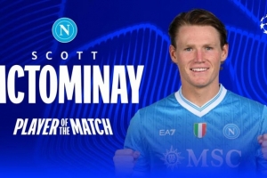 進(jìn)球＋造烏龍！麥克托米奈當(dāng)選那不勒斯2-0卡拉巴赫全場(chǎng)最佳球員