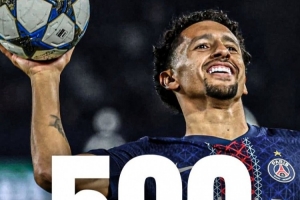 已是傳奇！31歲中衛(wèi)馬爾基尼奧斯迎巴黎500場里程碑，已奪36冠