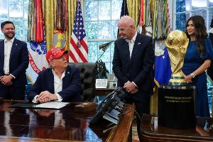 TA：美國總統(tǒng)特朗普和加拿大總理卡尼都將出席世界杯抽簽儀式