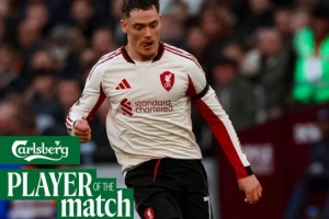 策動首球！利物浦官方：維爾茨被球迷票選為本場隊內(nèi)最佳球員