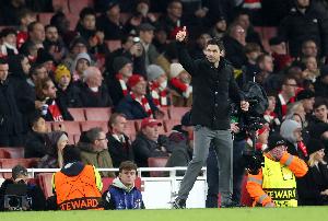 阿爾特塔：凱塞多被罰下后，我們顯然希望能掌控比賽，但沒能做到